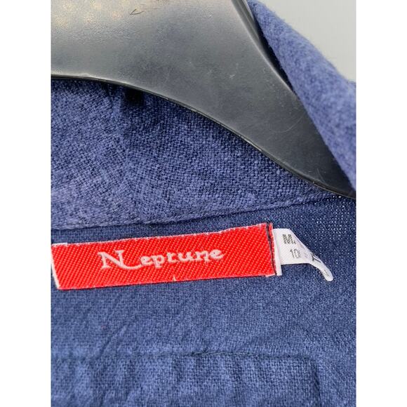 NEPTUNE Unisex Navy Rare TMCE Embroidered Graphic Open-Front Cardigan SZ OS - Picture 9 of 10